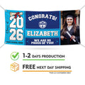 Personalized Graduation Banner 2026 With Photo, High School, College, University, Class of 2026, Graduation Vinyl Banner With Metal Grommets