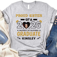 Personalized Class of 2026 Graduate Shirt, Proud Graduate Women V Neck Shirt, Custom Graduate 2026 Shirt, Unisex Graduation Family T-Shirt