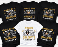 Personalized Class of 2026 Graduate Shirt, Proud Graduate Women V Neck Shirt, Custom Graduate 2026 Shirt, Unisex Graduation Family T-Shirt