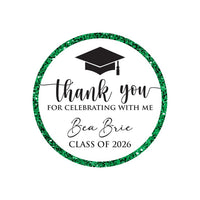 Personalized Graduation 2026 Stickers, Custom Class of 2026 Stickers, 2026 Graduation Labels, Round Graduation Party Favors, Gift Sticker