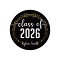 Personalized Graduation 2026 Stickers, Custom Class of 2026 Stickers, 2026 Graduation Labels, Round Graduation Party Favors, Gift Sticker