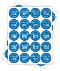 Personalized Graduation 2026 Stickers, Custom Class of 2026 Stickers, 2026 Graduation Labels, Round Graduation Party Favors, Gift Sticker