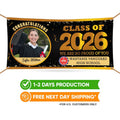 Graduation 2026 Personalized Banner Sign With Photo - 13 Oz Heavy Duty Waterproof Class of 2026