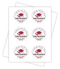 Personalized Graduation 2026 Stickers, Custom Thanks for Driving by Stickers, Graduation Labels, Round Graduation Party Favors, Gift Sticker