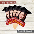 Custom Face Fans With Wooden Handle, Graduation Head, Grad Face Fans, Class of 2026 Head Fans, Graduation Faces on a Stick