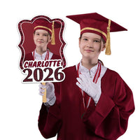 Custom Face Fans With Wooden Handle, Graduation Head, Grad Face Fans, Class of 2026 Head Fans, Graduation Faces on a Stick