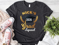 Personalized Grad Squad Shirt, Grad Squad Women V Neck Shirt, Graduation Squad 2026 Shirt, Unisex Matching Family Graduation Shirts