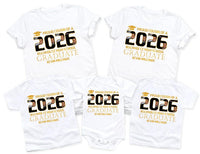 Personalized Class of 2026 Graduate Shirt, Proud Graduate Women V Neck Shirt, Custom Graduate 2026 Shirt, Unisex Graduation Family T-Shirt