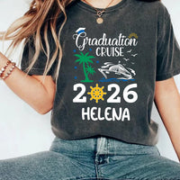 Custom Graduation Cruise 2026 Shirt, Personalized Class Of 2026 Shirt, Matching Family Grad Vacation T-Shirts, Unisex Graduate Holiday Shirt