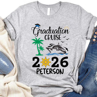 Custom Graduation Cruise 2026 Shirt, Personalized Class Of 2026 Shirt, Matching Family Grad Vacation T-Shirts, Unisex Graduate Holiday Shirt