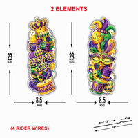 Mardi Gras Yard Sign Cutouts, Carnival Mask and Crown Lawn Decorations, Mardi Gras Outdoor Yard Signs with Stakes, Front Yard Decor