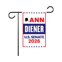 Ann Diener For Alaska Senate 2026 Garden Flag, Double Sided, 2026 Senate Flag, Elections Flag, Anti-Trump Sign, Race Red White & Blue Flag