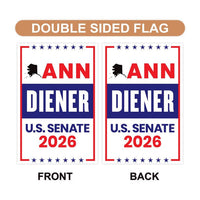 Ann Diener For Alaska Senate 2026 Garden Flag, Double Sided, 2026 Senate Flag, Elections Flag, Anti-Trump Sign, Race Red White & Blue Flag