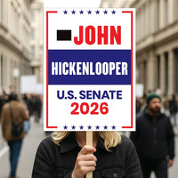 John Hickenlooper For Colorado Senate 2026 Election Sign, Anti-Trump, Political Campaign Sign, Senate Election 2026 Race Poster Sign