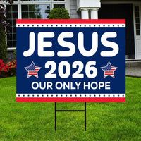 Jesus 2026 Yard Sign - Coroplast Visible Text Long Lasting Rust Free Jesus 2026 Sign with Metal H-Stake