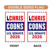 Chris Coons For Delaware Senate 2026 Garden Flag, Double Sided, 2026 Senate Flag, Elections Flag, Anti-Trump Sign, Race Red White Blue Flag