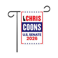 Chris Coons For Delaware Senate 2026 Garden Flag, Double Sided, 2026 Senate Flag, Elections Flag, Anti-Trump Sign, Race Red White Blue Flag