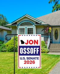 Jon Ossoff For Georgia Senate 2026 Garden Flag, Double Sided, 2026 Senate Flag, Elections Flag, Anti-Trump Sign, Race Red White & Blue Flag