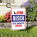 Jim Risch For Idaho Senate 2026 Garden Flag, Double Sided, 2026 Senate Flag, Elections Flag, Republican Sign, Race Red White & Blue Flag