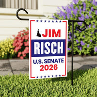 Jim Risch For Idaho Senate 2026 Garden Flag, Double Sided, 2026 Senate Flag, Elections Flag, Republican Sign, Race Red White & Blue Flag