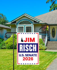 Jim Risch For Idaho Senate 2026 Garden Flag, Double Sided, 2026 Senate Flag, Elections Flag, Republican Sign, Race Red White & Blue Flag