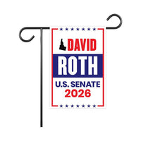David Roth For Idaho Senate 2026 Garden Flag, Double Sided, 2026 Senate Flag, Elections Flag, Anti-Trump Sign, Race Red White & Blue Flag