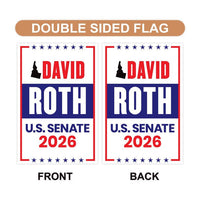 David Roth For Idaho Senate 2026 Garden Flag, Double Sided, 2026 Senate Flag, Elections Flag, Anti-Trump Sign, Race Red White & Blue Flag