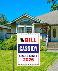 Bill Cassidy For Louisiana Senate 2026 Garden Flag, Double Sided, 2026 Senate Flag, Elections Flag, Republican, Race Red White & Blue Flag