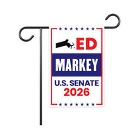 Ed Markey For Massachusetts Senate 2026 Garden Flag, Double Sided, 2026 Senate Flag, Elections Flag, Anti-Trump, Race Red White & Blue Flag
