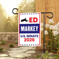 Ed Markey For Massachusetts Senate 2026 Garden Flag, Double Sided, 2026 Senate Flag, Elections Flag, Anti-Trump, Race Red White & Blue Flag