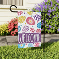 Colorful Easter Egg Welcome Garden Flag, Spring Pattern Yard Sign, Cute Outdoor Porch Decor, Festive Springtime Lawn Banner for Home