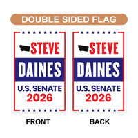 Steve Daines For Montana Senate 2026 Garden Flag, Double Sided, 2026 Senate Flag, Elections Flag, Republic Sign, Race Red White & Blue Flag