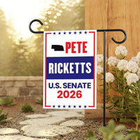 Pete Ricketts For Nebraska Senate 2026 Garden Flag, Double Sided, 2026 Senate Flag, Elections Flag, Republican, Race Red White & Blue Flag