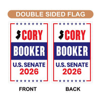 Cory Booker For New Jersey Senate 2026 Garden Flag, Double Sided, 2026 Senate Flag, Elections Flag, Anti-Trump, Race Red White & Blue Flag