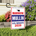 Markwayne Mullin For Oklahoma Senate 2026 Garden Flag, Double Sided, 2026 Senate Flag, Elections Flag, Race Red White & Blue Flag