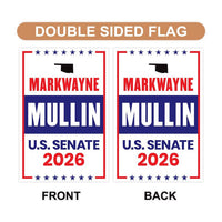 Markwayne Mullin For Oklahoma Senate 2026 Garden Flag, Double Sided, 2026 Senate Flag, Elections Flag, Race Red White & Blue Flag