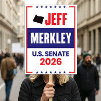 Jeff Merkley For Oregon Senate 2026 Election Sign, Anti-Trump Sign, Political Campaign Sign, Senate Election 2026 Race Poster Sign