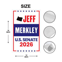 Jeff Merkley For Oregon Senate 2026 Garden Flag, Double Sided, 2026 Senate Flag, Elections Flag, Anti-Trump Sign, Race Red White & Blue Flag