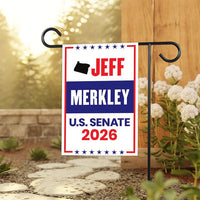 Jeff Merkley For Oregon Senate 2026 Garden Flag, Double Sided, 2026 Senate Flag, Elections Flag, Anti-Trump Sign, Race Red White & Blue Flag