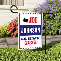 Joe Johnson For Oregon Senate 2026 Garden Flag, Double Sided, 2026 Senate Flag, Elections Flag, Republican Sign, Race Red White & Blue Flag
