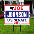 Joe Johnson For Oregon Senate 2026 Yard Sign, Corrugated Plastic Senate Elections, Race Red White & Blue Yard Sign with Metal H-Stake