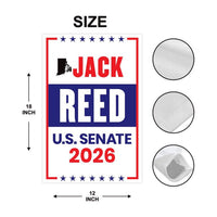 Jack Reed For Rhode Island Senate 2026 Garden Flag, Double Sided, 2026 Senate Flag, Elections Flag, Anti-Trump, Race Red White & Blue Flag