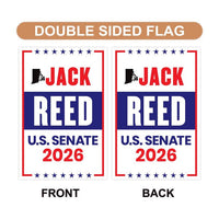 Jack Reed For Rhode Island Senate 2026 Garden Flag, Double Sided, 2026 Senate Flag, Elections Flag, Anti-Trump, Race Red White & Blue Flag