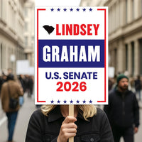 Lindsey Graham For South Carolina Senate 2026 Election Sign, Republic Party, Political Campaign Sign, Senate Election 2026 Race Poster Sign