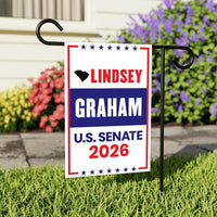 Lindsey Graham For South Carolina Senate 2026 Garden Flag, Double Sided, 2026 Senate Flag, Elections Flag, Race Red White & Blue Flag
