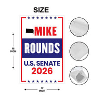Mike Rounds For South Dakota Senate 2026 Garden Flag, Double Sided, 2026 Senate Flag, Elections Flag, Republican, Race Red White & Blue Flag