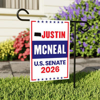 Justin McNeal For South Dakota Senate 2026 Garden Flag, Double Sided, 2026 Senate Flag, Elections Flag, Race Red White & Blue Flag