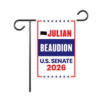 Julian Beaudion For South Dakota Senate 2026 Garden Flag, Double Sided, 2026 Senate Flag, Elections Flag, Race Red White & Blue Flag