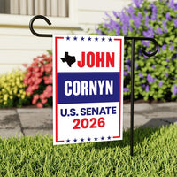 John Cornyn For Texas Senate 2026 Garden Flag, Double Sided, 2026 Senate Flag, Elections Flag, Republican Sign, Race Red White & Blue Flag