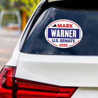 Mark Warner For Virginia Senate 2026 Vinyl Sticker, Vote Mark Warner Decal, Virginia Senate Elections 2026 Bumper Sticker, 6" x 4.5"